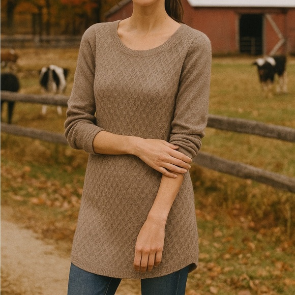 Tan Loft Knit Sweater Dress - Picture 1 of 6